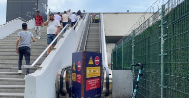 Escalators and elevators are closed due to malfunctions on the M2 metro line, Istanbul, Türkiye, Aug. 24, 2023. (AA Photo)