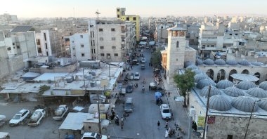 An aerial view of Jarablus, a town located opposite Türkiye's Gaziantep province and liberated from Daesh terrorists in February 2017, which today hosts nearly 2 million people, Aug. 20, 2023. (AA Photo)
