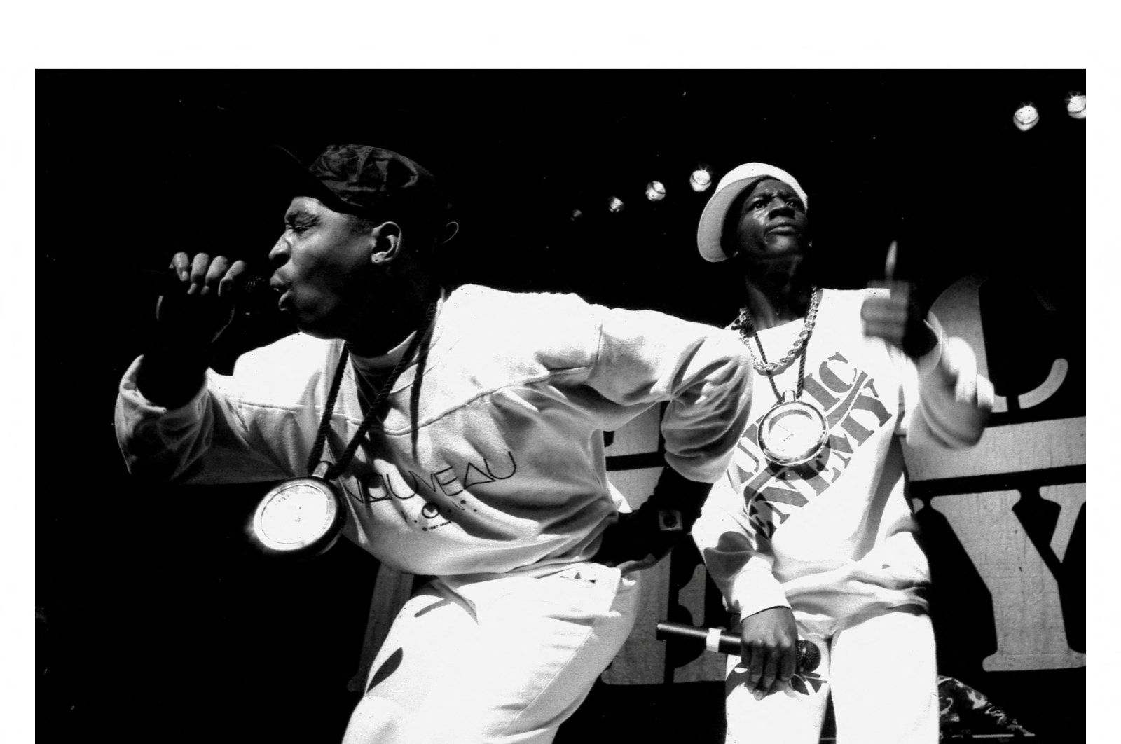 A photograph shows Chuck D and Flava Flav of Public Enemy in Manchester Apollo, Manchester, U.K., 1990. (Reuters Photo)