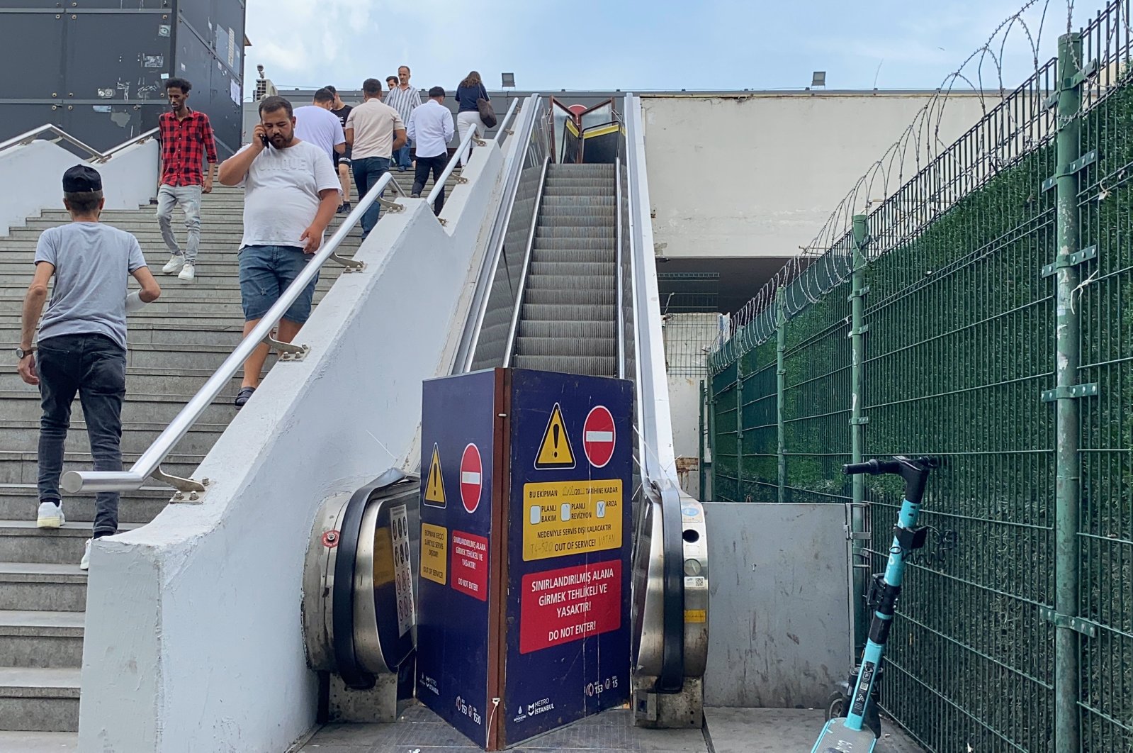 Escalators and elevators are closed due to malfunctions on the M2 metro line, Istanbul, Türkiye, Aug. 24, 2023. (AA Photo)