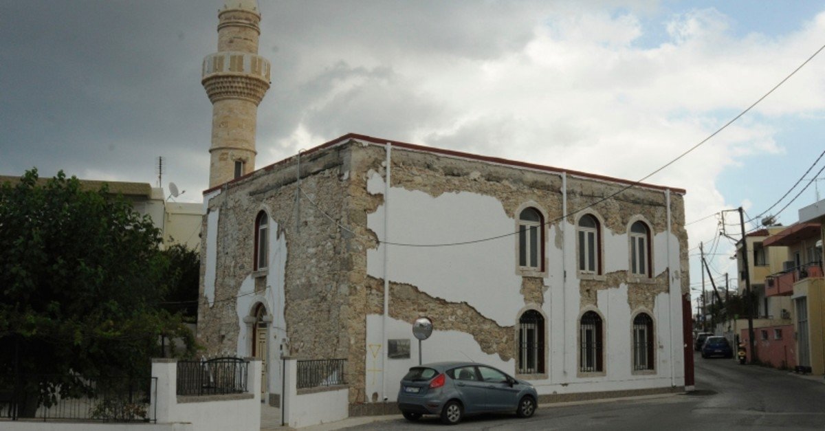 This file photo dated July 18, 2019 shows Algerian Gazi Hasan Pasha (Lonca) Mosque in a damaged state, Kos, Greece. (Photo by Sabah)