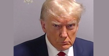 This handout image shows the booking photo of former U.S. President Donald Trump, taken at the Fulton County Jail in Atlanta, Georgia, U.S., Aug. 24, 2023.