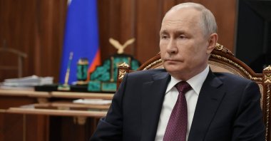 Russia&#039;s President Vladimir Putin looks on during a meeting in Moscow, Russia, Aug. 24, 2023. (AFP Photo)