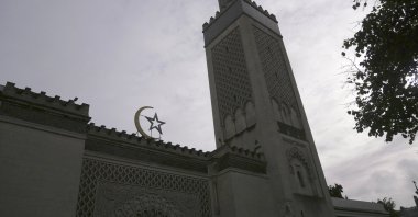 A view of the Paris Mosque is seen on a cloudy day, Paris, France, Oct. 29, 2021. (AP Photo)