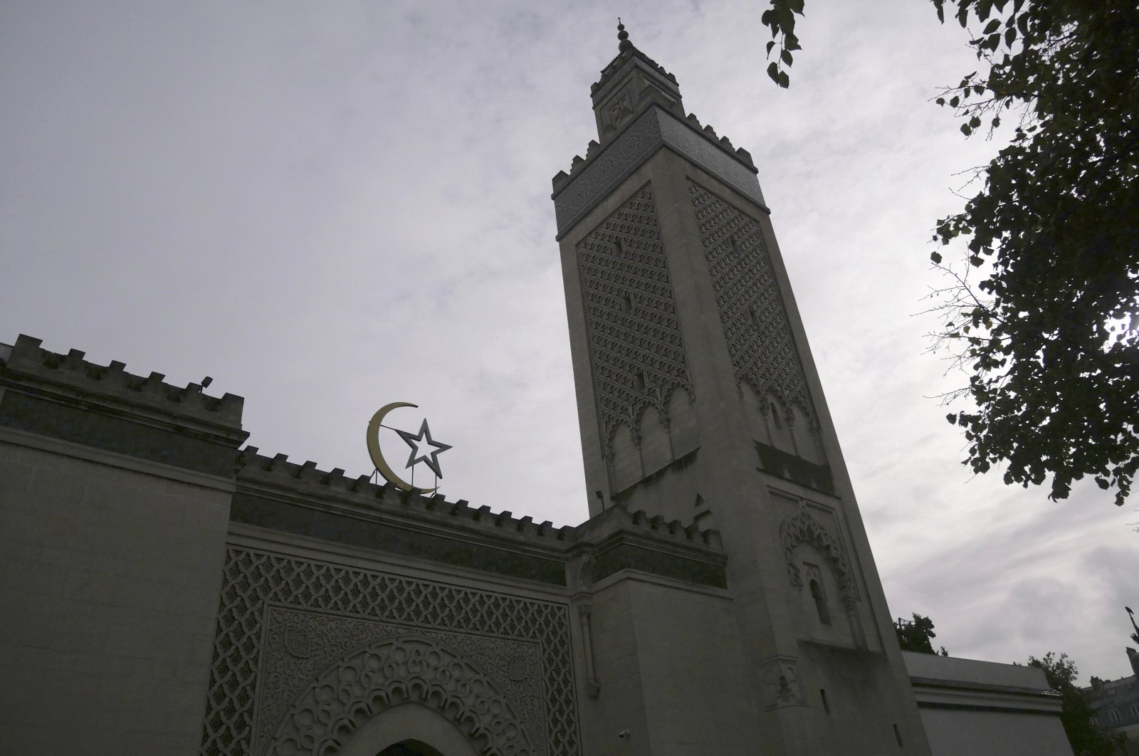 A view of the Paris Mosque is seen on a cloudy day, Paris, France, Oct. 29, 2021. (AP Photo)