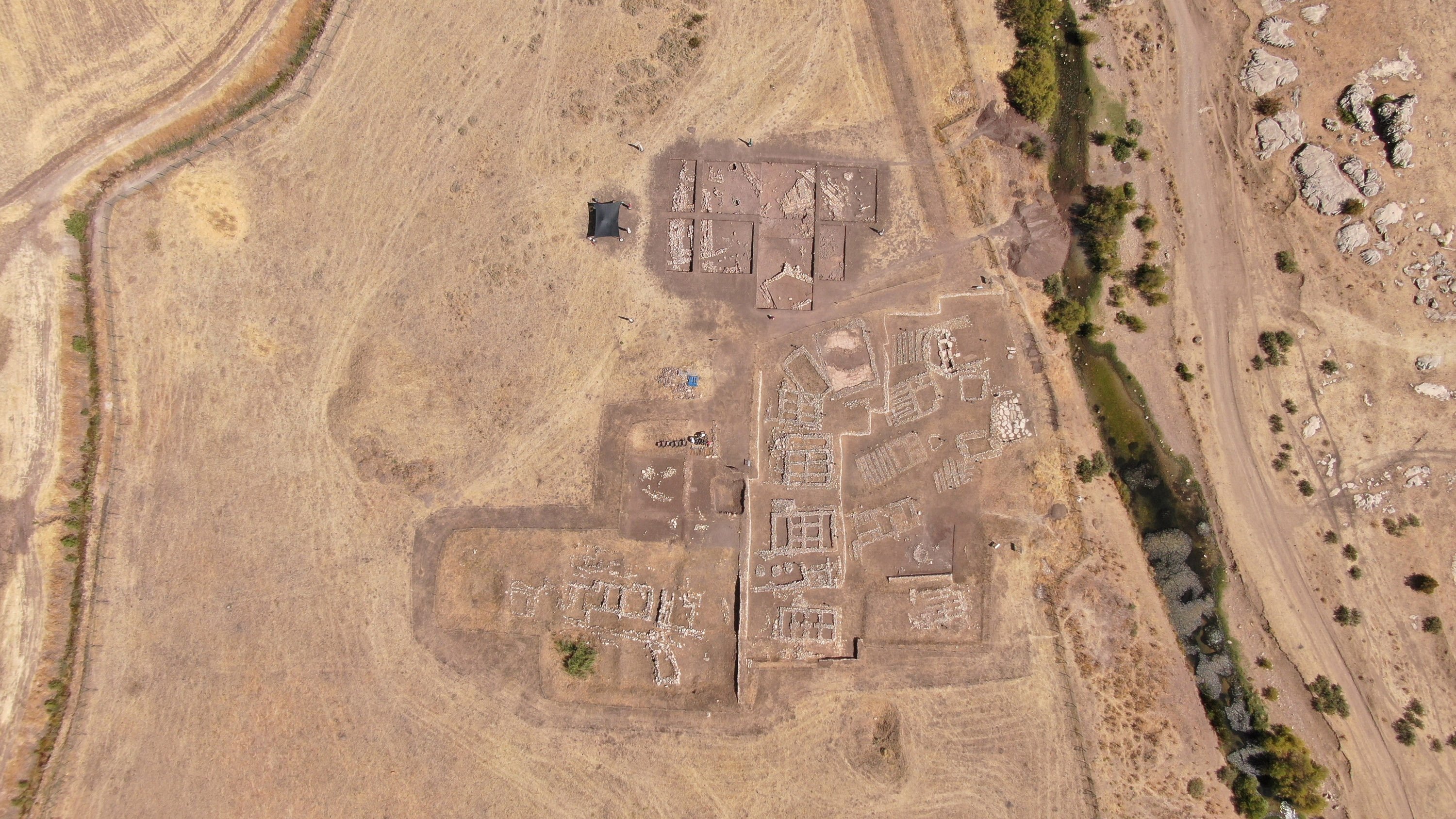 An aerial view of Çayönü Hill in Ergani, Diyarbakır, Türkiye, Aug. 28, 2023. (DHA Photo)