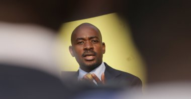 Citizens Coalition for Change (CCC) leader Nelson Chamisa speaks during a press conference in Harare, Zimbabwe, Aug. 27, 2023. (EPA Photo)