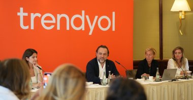 Çağlayan Çetin, the head of Trendyol Group, addresses the reporters in Düsseldorf, Germany, Aug. 28, 2023. (AA Photo)