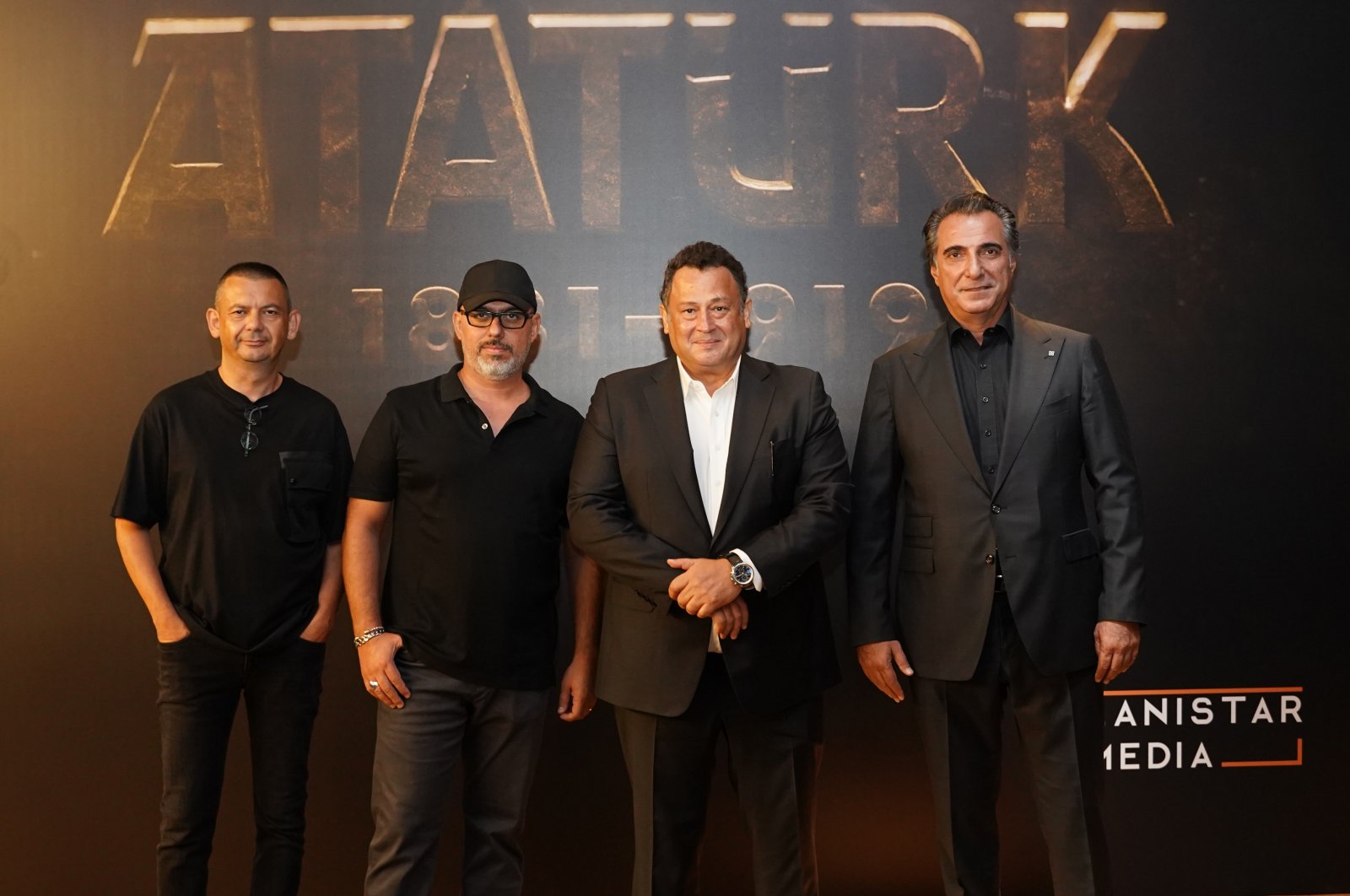 The movie team poses during the news conference of the "Atatürk" movie, Istanbul, Türkiye, Aug. 25, 2023. (Photo courtesy of Lanistar Media)