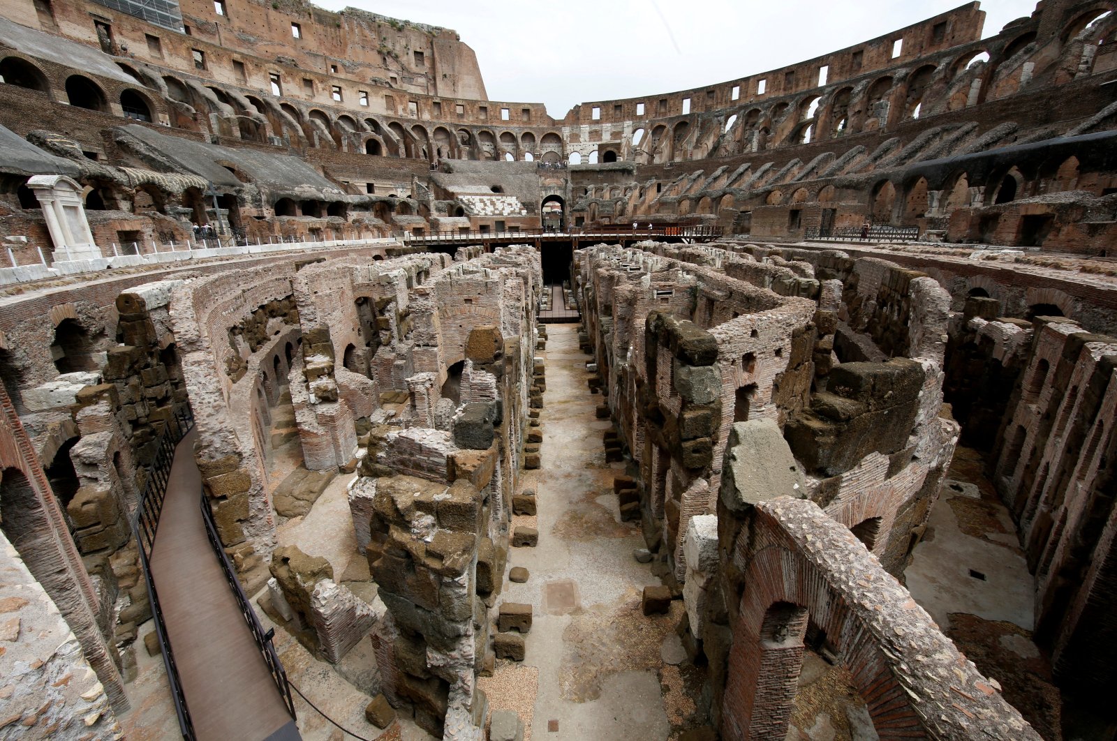 A file photo of the Colosseum dungeons which have been restored in a multi-million euro project sponsored by fashion group Tod&#039;s in Rome, Italy, June 24, 2021. (Reuters Photo)