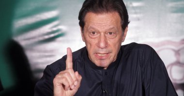 Pakistan's former PM Imran Khan speaks in Lahore, Pakistan, May 18, 2023. (Reuters Photo)