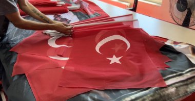 Turkish flags are prepared for the celebrations on Victory Day, Istanbul, Türkiye, Aug. 29, 2023. (IHA Photo)