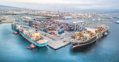 Aerial view of the Yarımca Port, Kocaeli, northwestern Türkiye, Aug. 29, 2023. (IHA Photo)