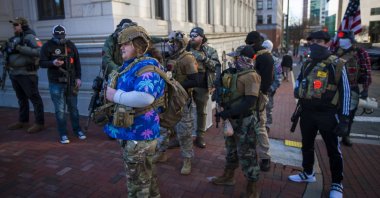 Members of a pro-gun group are seen in Richmond, Virginia, U.S., Jan. 16, 2023. (AP Photo)