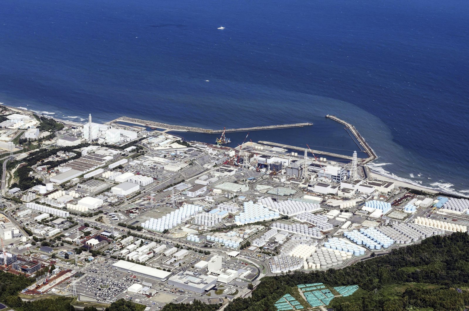 This aerial view shows the Fukushima Daiichi nuclear power plant in Fukushima, northern Japan, Aug. 24, 2023. (AP Photo)