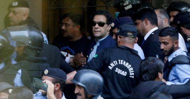 Security officers escort Pakistani former PM Imran Khan at Islamabad High Court, Islamabad, Pakistan, May 12, 2023. (Reuters Photo)