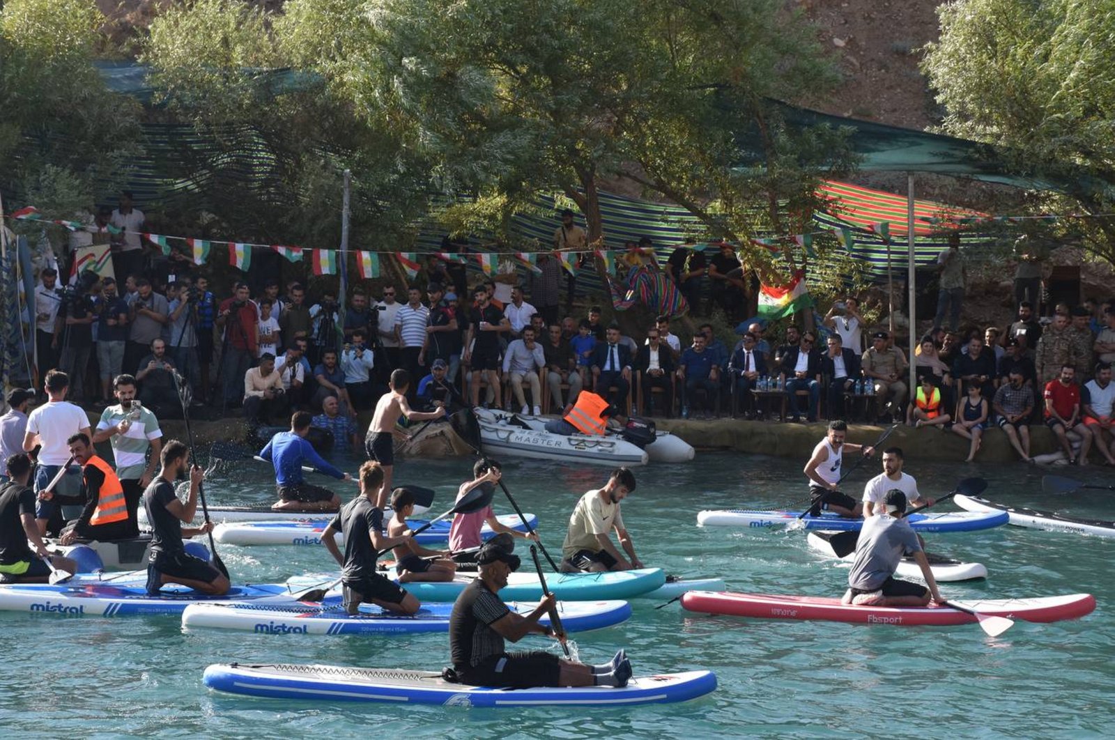 Iraqis hold third annual water festival on the Avashin River in Sheladiz, cleared of terrorism by Turkish operations, Duhok province, Iraq, Aug. 29, 2023. (AA Photo)