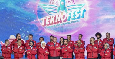 President Recep Tayyip Erdoğan poses at Teknofest in Ankara, Sept. 1, 2023. (AA Photo)