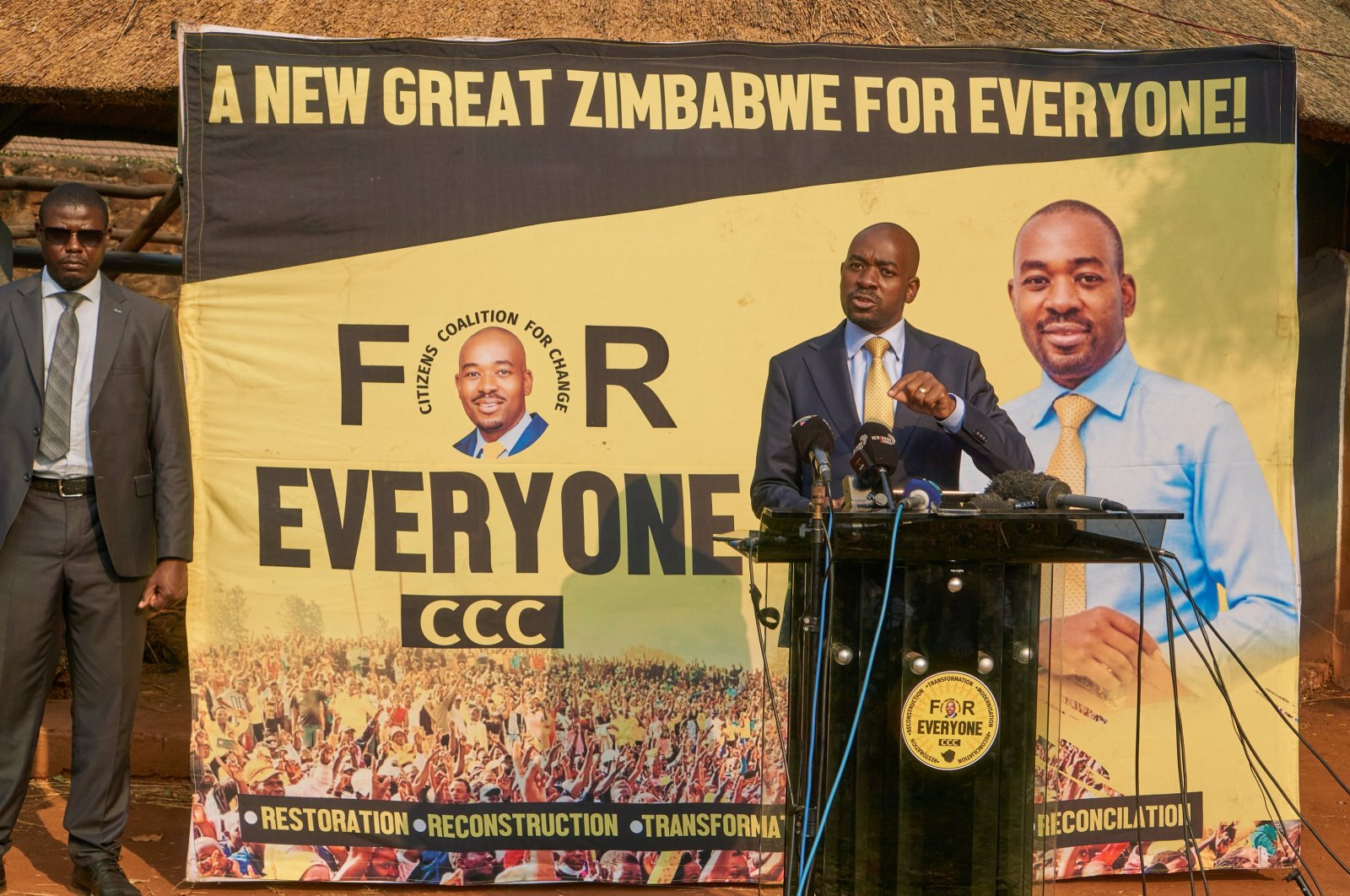 Citizens Coalition for Change (CCC) leader Nelson Chamisa speaks during a press conference, Harare, Zimbabwe, Aug. 27, 2023. (EPA Photo)
