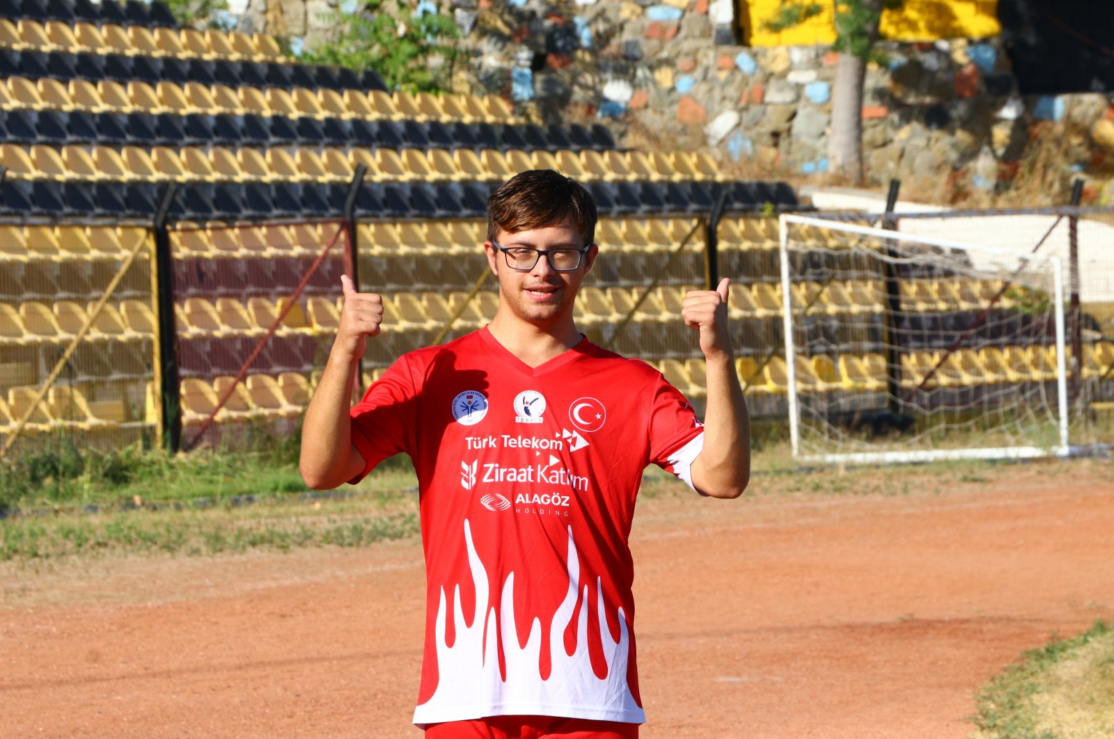 Turkish athlete with Down syndrome Emirhan Akçakoca trains ahead of the European Championships, Aug. 29, 2023. (AA Photo)