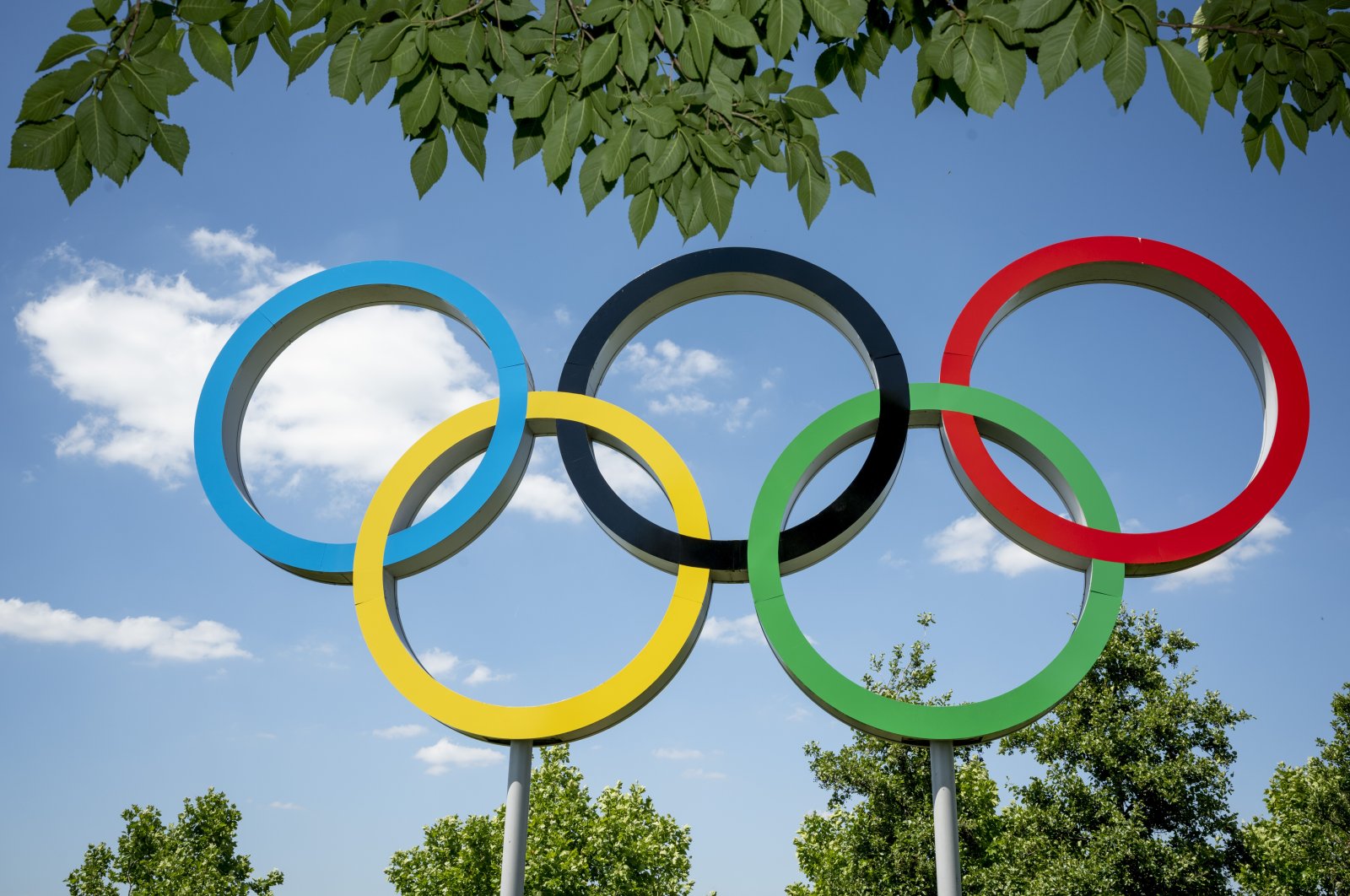 Ten years after the London 2012 Olympics were based here at Stratford, a landscape of nature surrounds the original Olympic rings in The Queen Elizabeth Olympic Park, London, U.K., June 14, 2022. (Getty Images Photo)