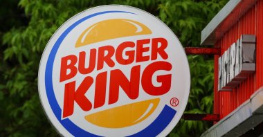 A Burger King logo is seen outside a restaurant in Moscow, Russia, June 3, 2022. (Reuters Photo)