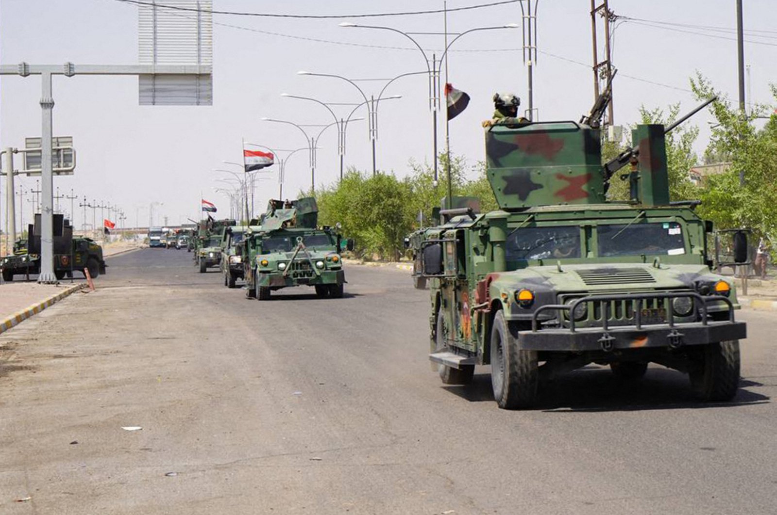 Iraqi security forces deploy in the multiethnic Iraqi city of Kirkuk after a curfew was lifted on Sept. 3, 2023. (AFP Photo)