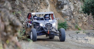 A racer in action during the TransAnatolia rally raid races, Sivas, Türkiye, Sept. 4, 2023. (DHA Photo)
