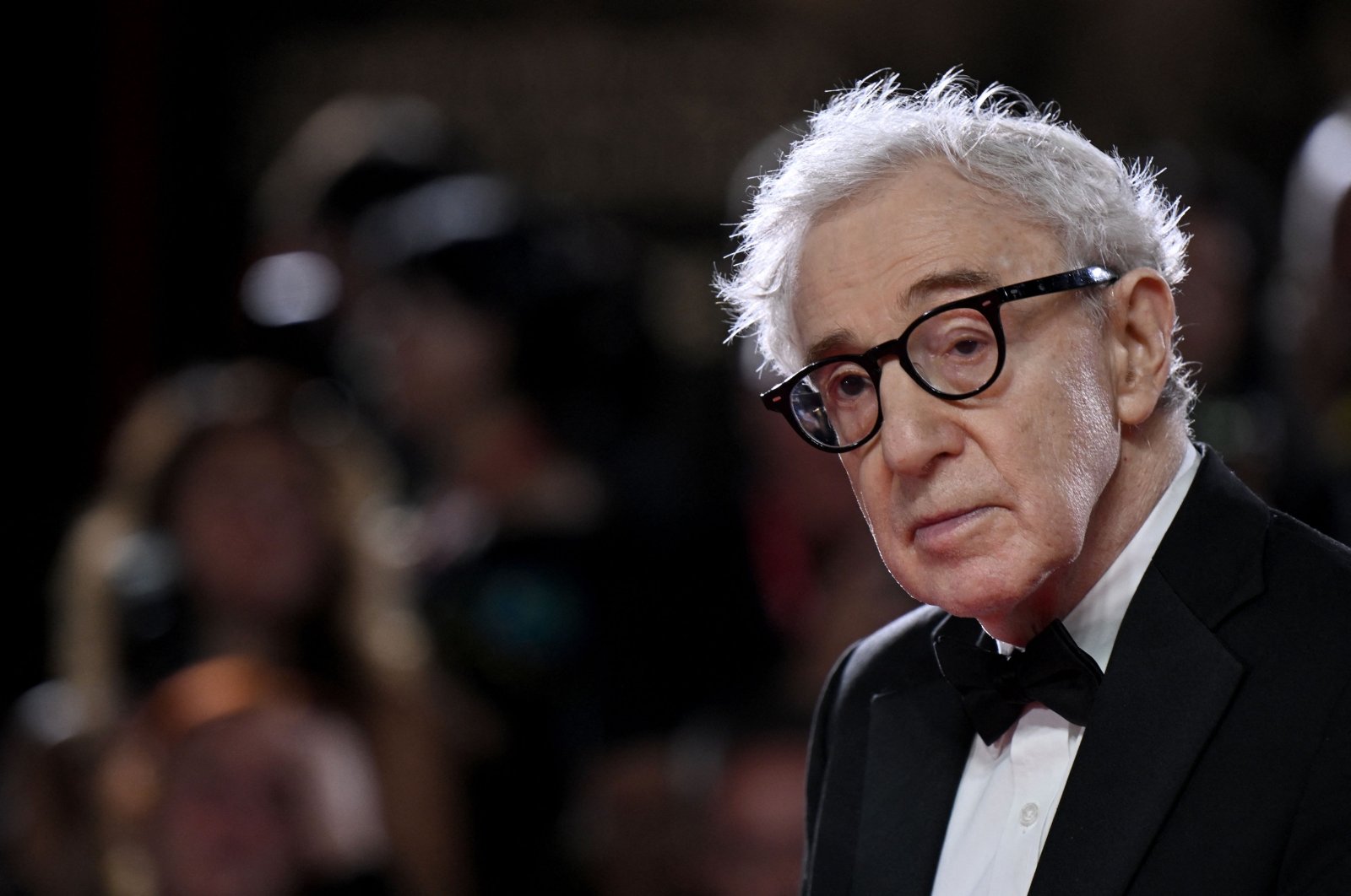 U.S. director Woody Allen poses on the red carpet of the movie &quot;Coup de Chance&quot; presented out of competition at the 80th Venice Film Festival, Venice, Italy, Sept. 4, 2023. (AFP Photo)