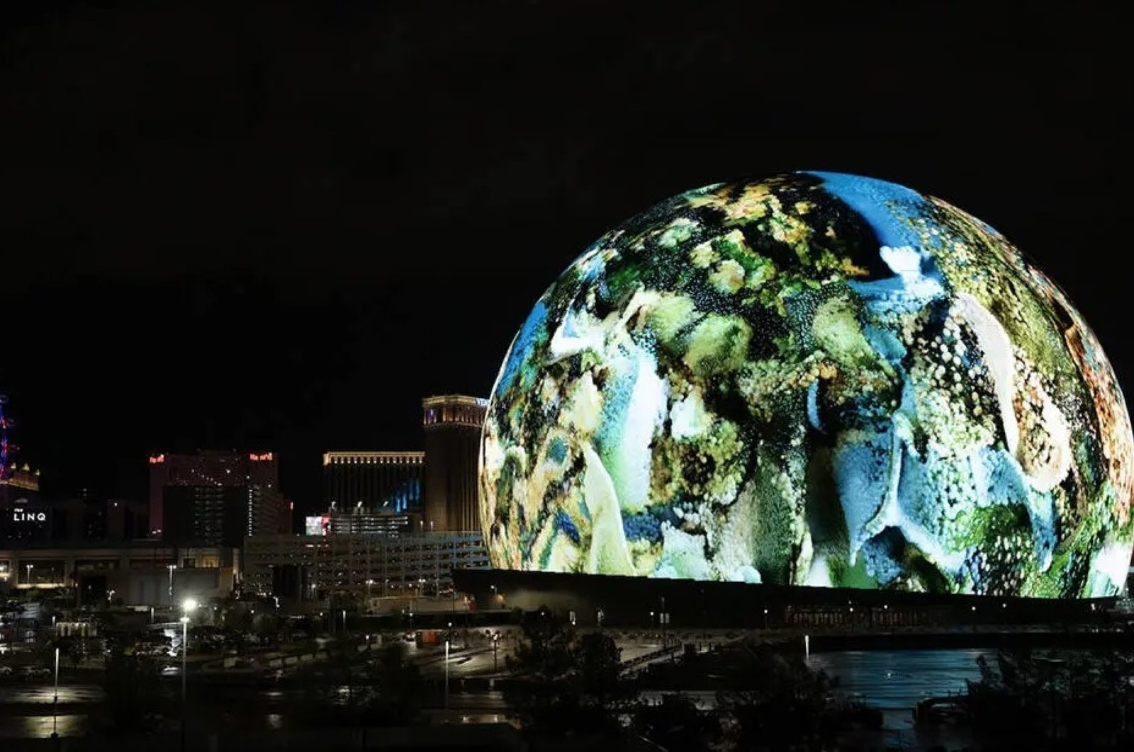 Las Vegas Sphere is illuminated for the first time