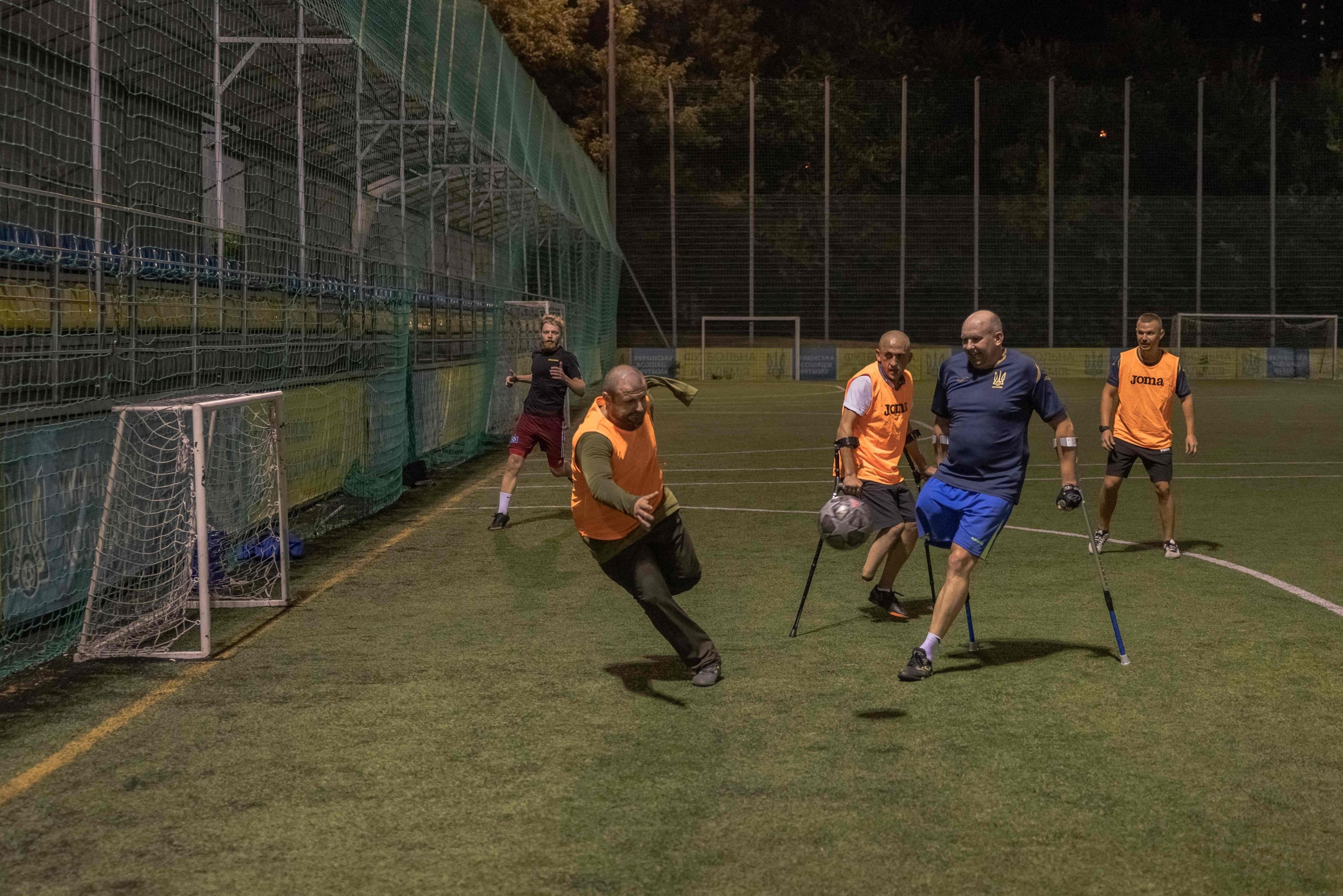 Ukrainian amputee soldiers attend a football training session, Kyiv, Ukraine, Aug. 31, 2023. (AFP Photo)