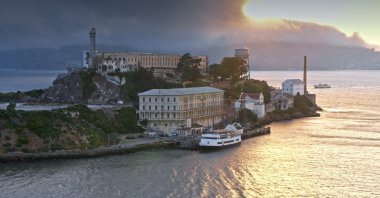An aerial view of Alcatraz Island in San Francisco Bay, California, U.S. (Getty Images Photo)