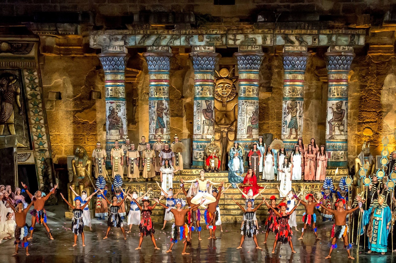 The 30th International Aspendos Opera and Ballet Festival, organized by the State Opera and Ballet General Directorate, began this year with the opera &quot;Aida&quot; at the historic ancient theater, Antalya, Türkiye, Sept. 5, 2023. (DHA Photo)