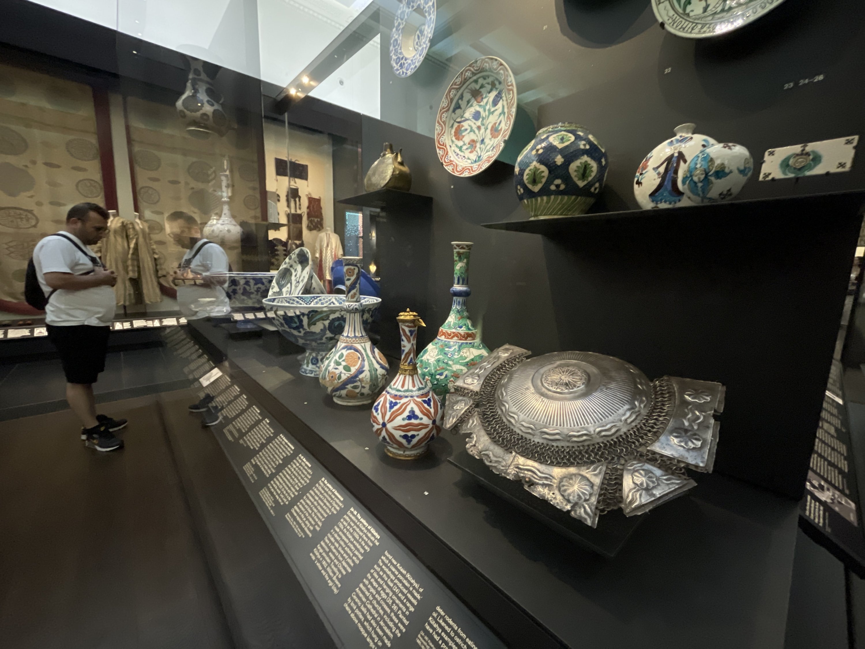 A view of Ottoman ceramics taken from Türkiye at the British Museum in London, U.K., Sept. 5, 2023. (AA Photo)