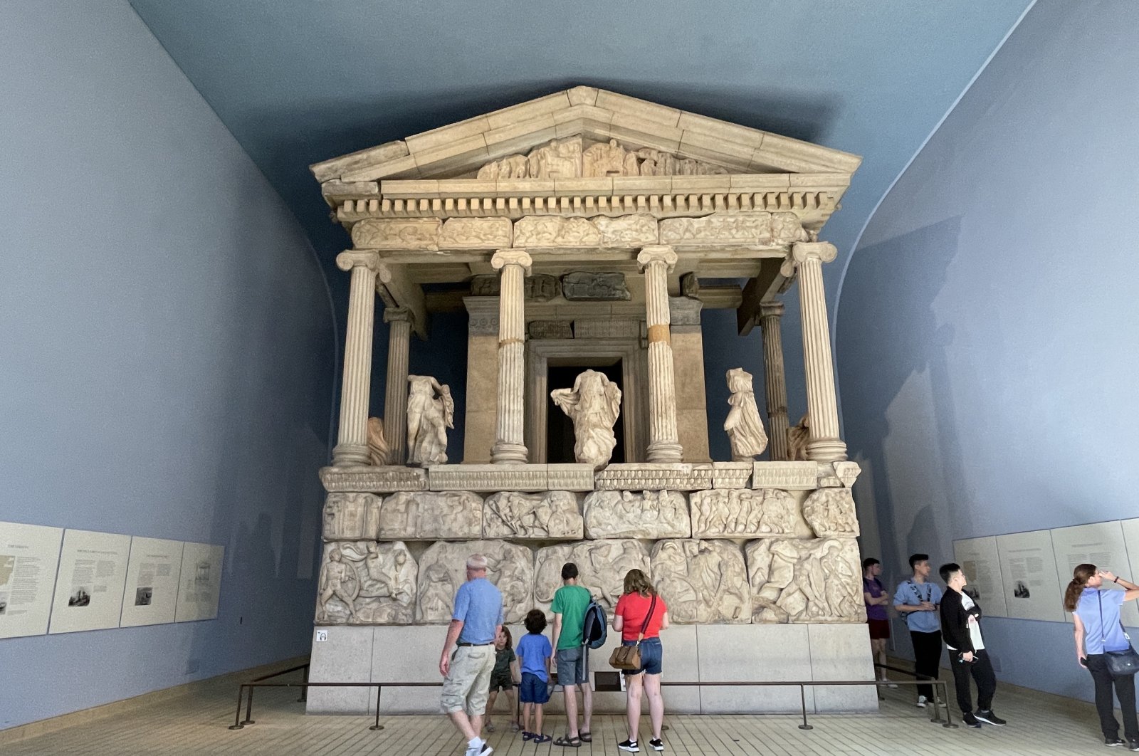 A view of the Nereid Monument taken from the ancient city of Xanthos (modern day Antalya, Türkiye), at the British Museum in London, U.K., Sept. 5, 2023. (AA Photo)