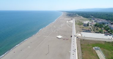 An aerial view of Marmara coast in Bursa, Türkiye, Sept. 8, 2023. (IHA Photo)