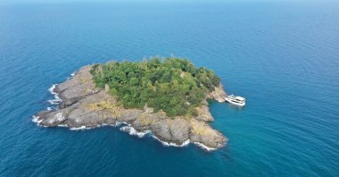 An aerial view of Giresun Island on the Black Sea coast, Giresun, Türkiye, Sept. 8, 2023. (AA Photo)