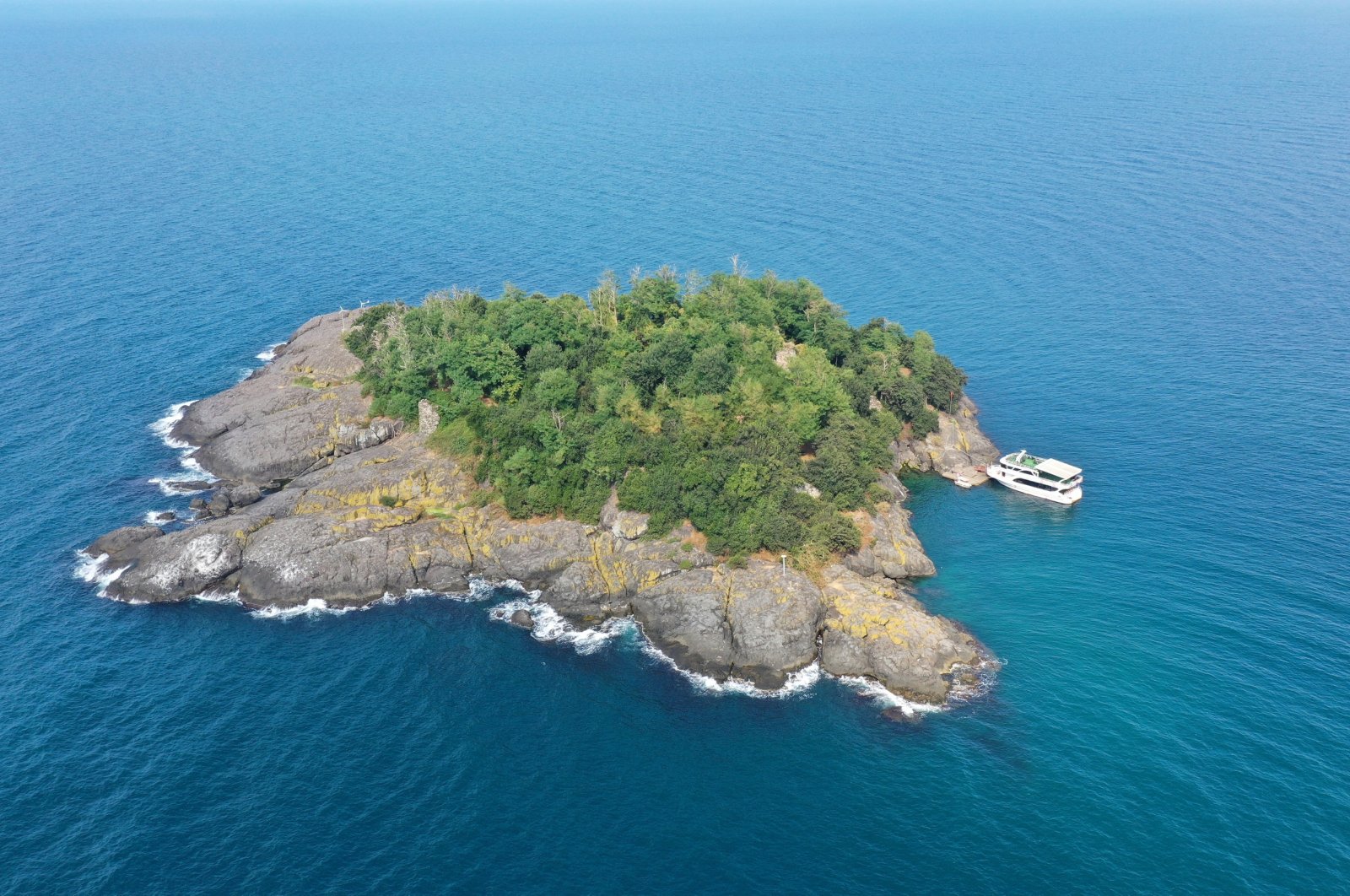 An aerial view of Giresun Island on the Black Sea coast, Giresun, Türkiye, Sept. 8, 2023. (AA Photo)