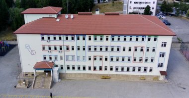 Aerial view of a renewed school in eastern Elazığ province, Türkiye, Sept. 5, 2023. (AA Photo)