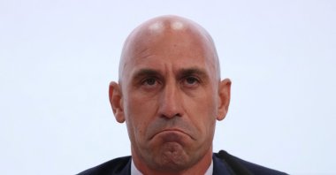 Spanish Football Federation President Luis Rubiales during the Portugal, Spain and Ukraine 2030 World Cup bid press conference at the UEFA headquarters, Nyon, Switzerland, Oct. 5, 2022. (Reuters Photo)