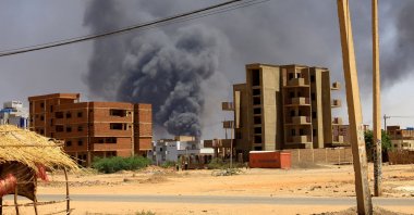 Smoke rises above buildings after an aerial bombardment during clashes between the paramilitary RSF and the army, in Khartoum North, Sudan, May 1, 2023. (Reuters Photo)