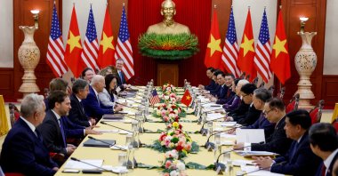 U.S. President Joe Biden attends a meeting with Vietnam&#039;s Communist Party General Secretary Nguyen Phu Trong, at the Communist Party of Vietnam Headquarters in Hanoi, Vietnam, Sept. 10, 2023. (Reuters Photo)
