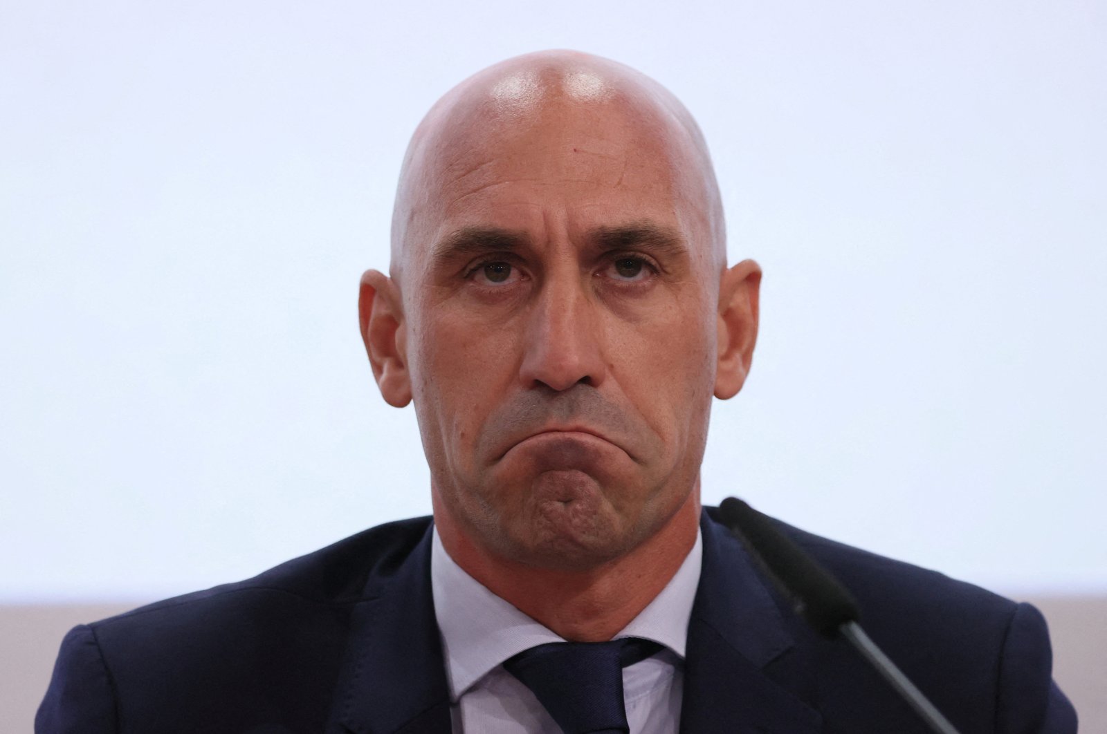 Spanish Football Federation President Luis Rubiales during the Portugal, Spain and Ukraine 2030 World Cup bid press conference at the UEFA headquarters, Nyon, Switzerland, Oct. 5, 2022. (Reuters Photo)