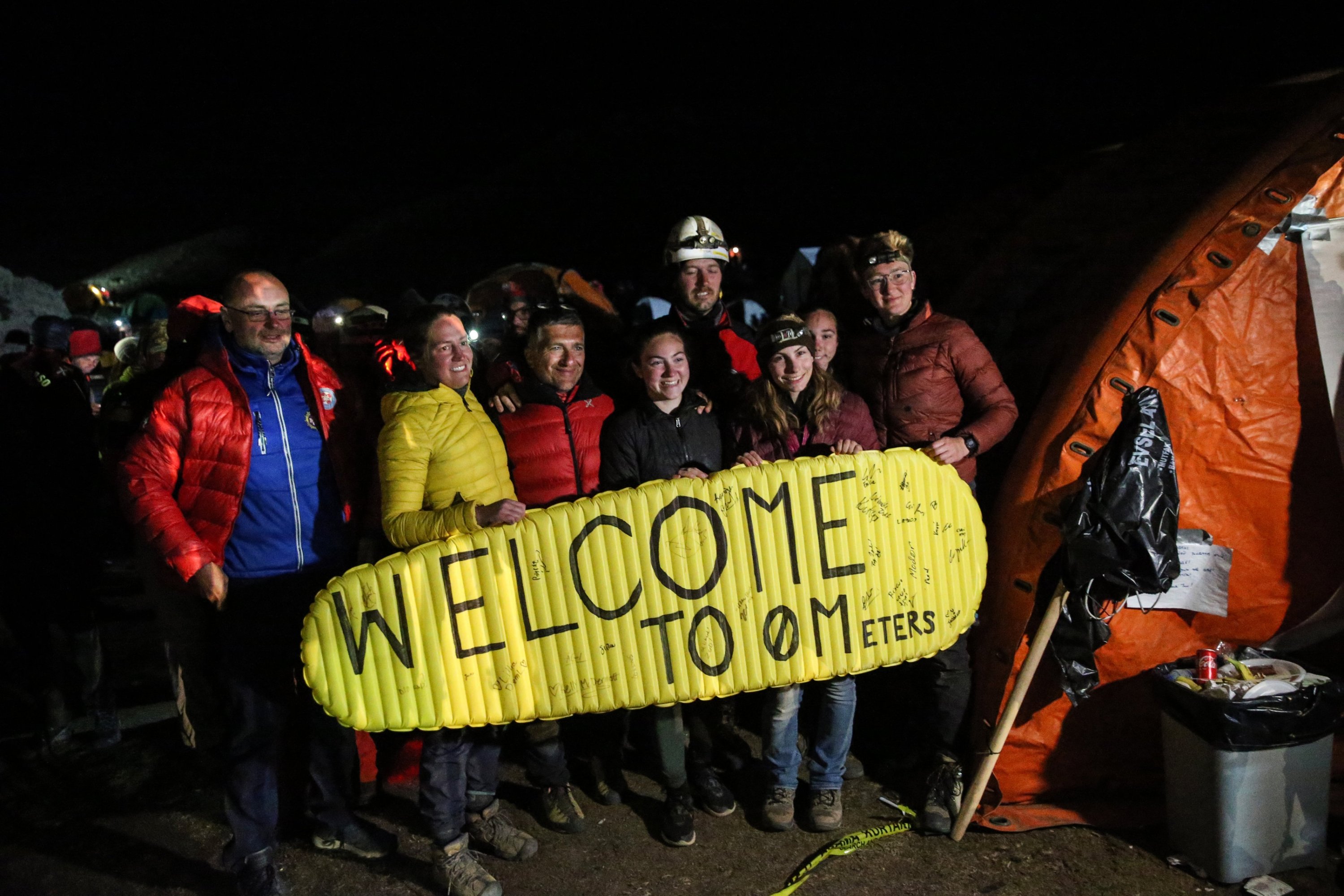 Rescue teams welcome American caver Mark Dickey on his successful rescue from Morca Cave, Mersin, Türkiye, Sept. 12, 2023. (AA Photo)