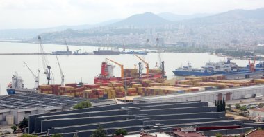 Containers and ships are seen at a port in the province of Samsun, northern Türkiye, Aug. 29, 2023. (IHA Photo)