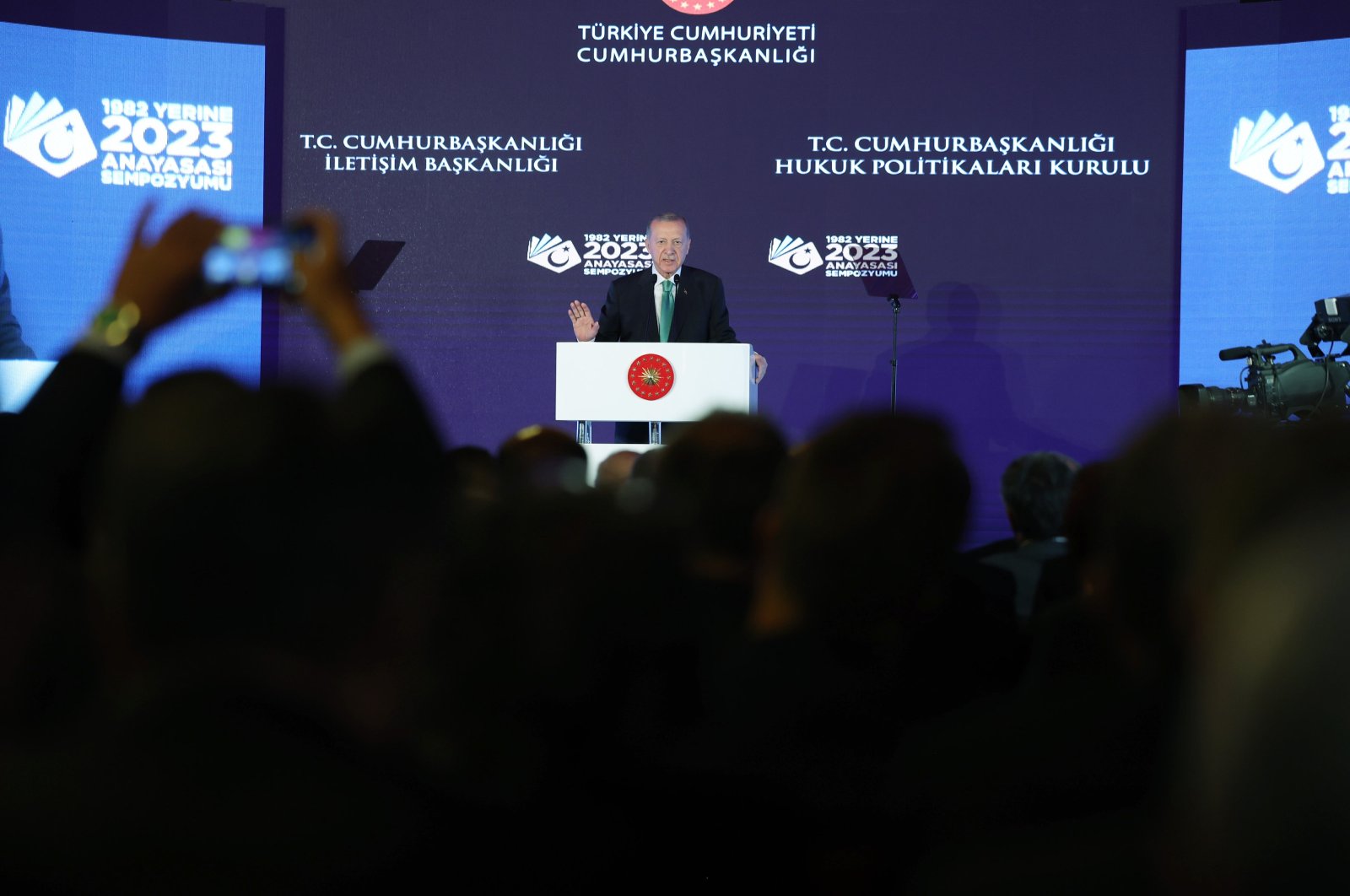 President Recep Tayyip Erdoğan speaks at the symposium in the capital Ankara, Türkiye, Sept. 12, 2023. (AA Photo)