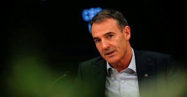 Bernard Looney, BP Chief Executive, speaks during a session at Egypt's 5th Petroleum Show "EGYPS 2022" in the capital city of Cairo, Egypt, Feb. 14, 2022. (Reuters Photo)