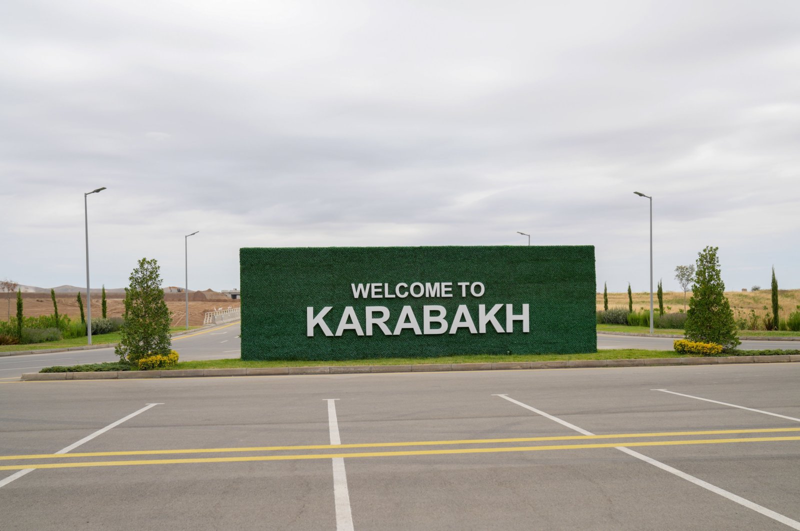 A sign in Shusha, Karabakh, August 21, 2023. (AA Photo) 