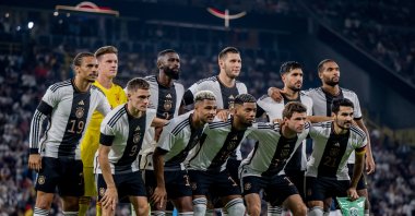 Starting line-up Germany poses for a photo before the international friendly match against France at Signal Iduna Park, Dortmund, Germany, Sept. 12, 2023. (Getty Images Photo)