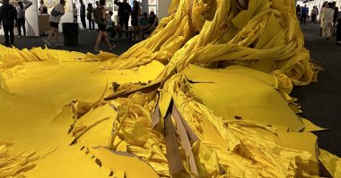 'Striped Canary' by Stephen B. Nguyen and Wade Kavanaugh at the New York Art Week. (Photo by Funda Karayel)